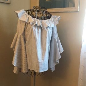 Pinstriped mod blouse